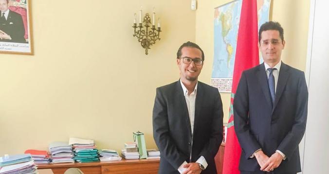 سفير المغرب بالنمسا يستقبل المغربي العايدي رئيس الإتحاد الإفريقي للدراجات المائية  
