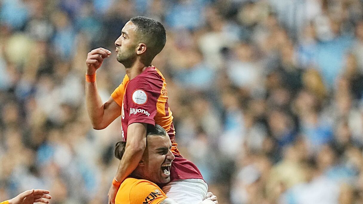 Hakim Ziyech célèbre son but contre Adana Demirspor (3-0), lors de la 34e journée du championnat turc.