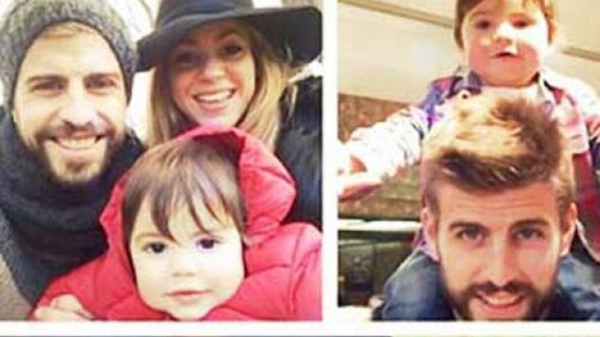 المدافع الكتالوني المخضرم "جيرارد بيكي" مع صديقته، ووالدة طفليه المغنية الكولومبية الشهيرة "شاكيرا".