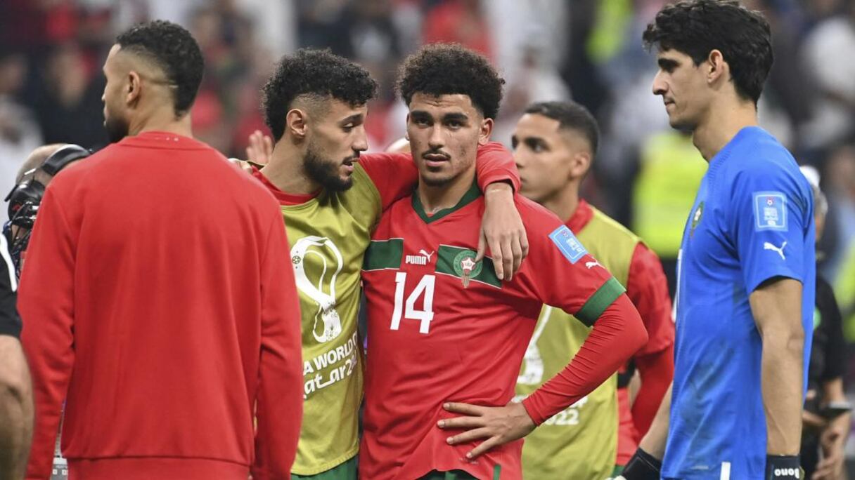 لاعبو المنتخب الوطني المغربي خلال منافسات كأس العالم بقطر