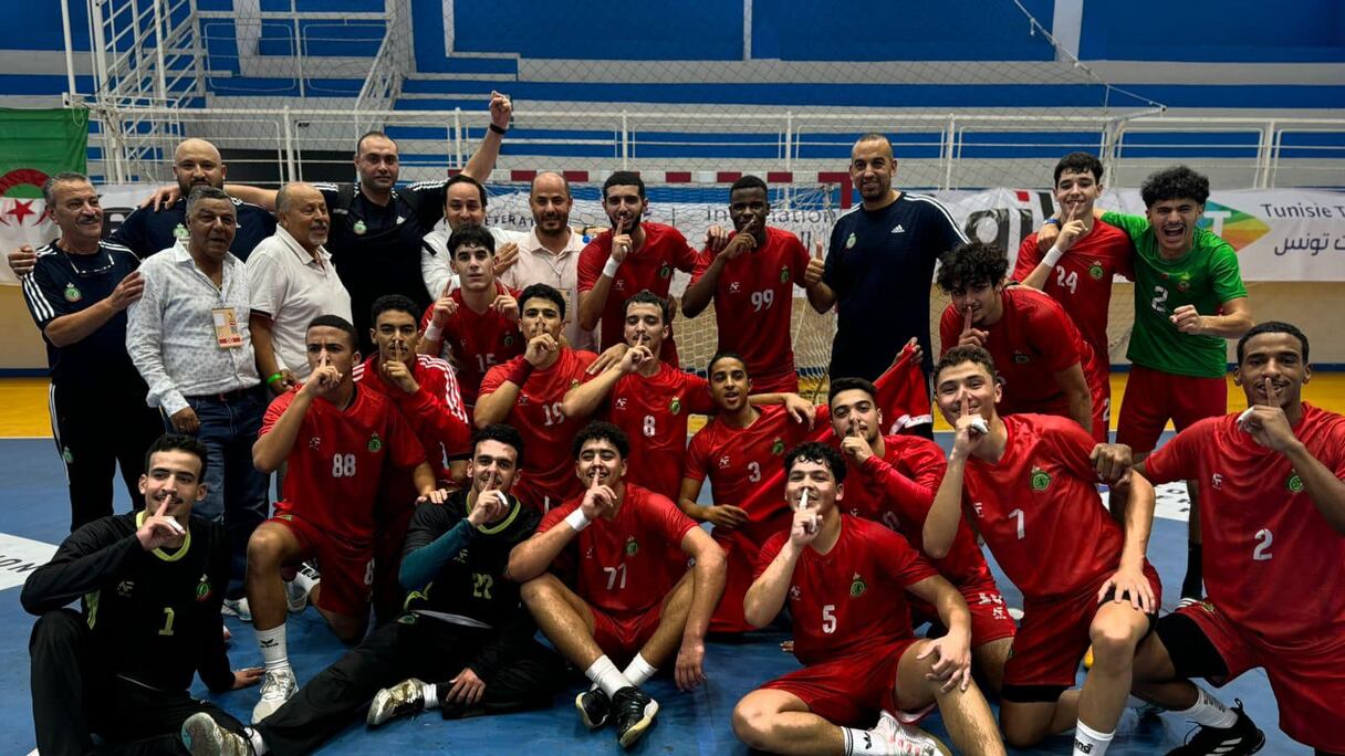 فرحة المنتخب المغربي لكرة اليد -فتيان