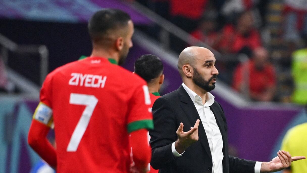 Walid Regragui et Hakim Ziyech.