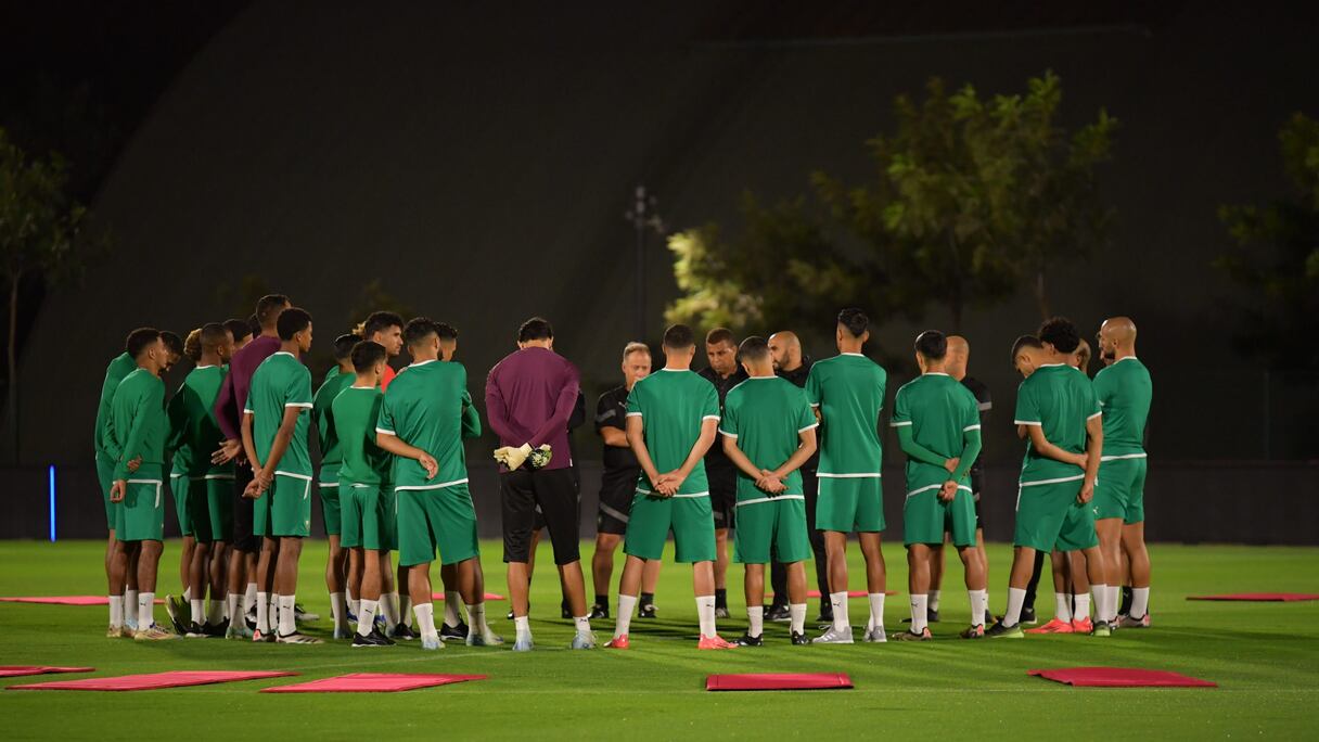 المنتخب الوطني في أول حصة تدريبية استعدادا لمباراتي إفريقيا الوسطى