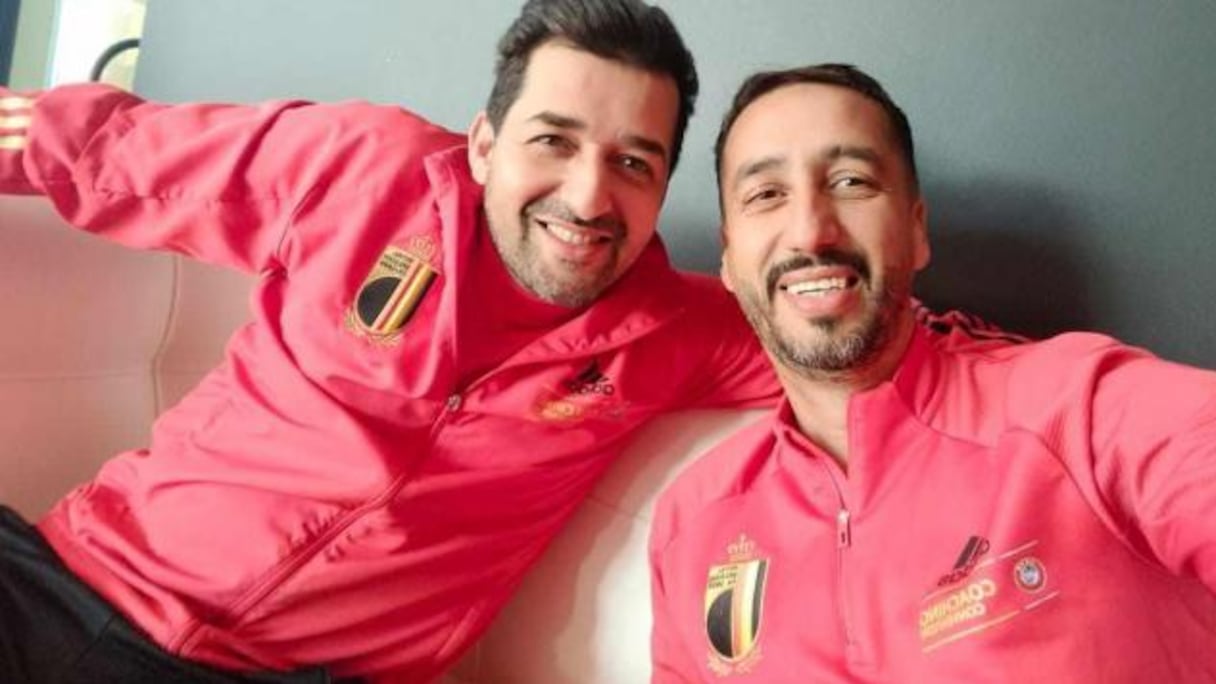 المدرب ميمون مختاري رفقة محمد المسعودي اللاعب السابق للرجاء الرياضي