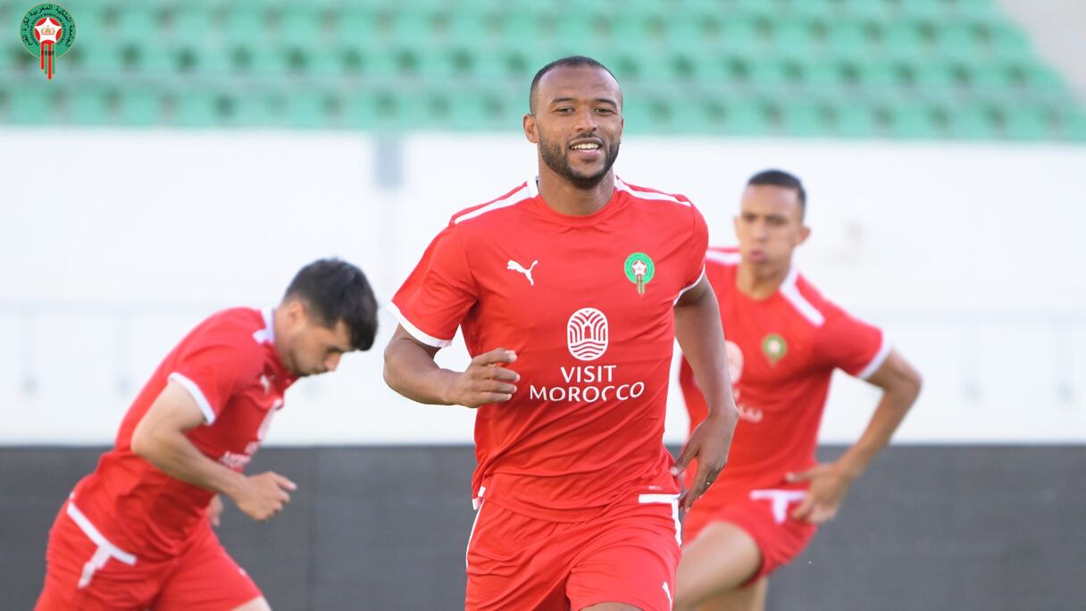 Ayoub El Kaabi à l'entrainement avant le match face le Congo Brazzaville prévu ce mardi 11 juin 2024