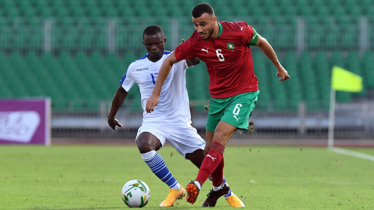 Romain Saïss contre la Centrafrique, le mardi 17 novembre 2020.