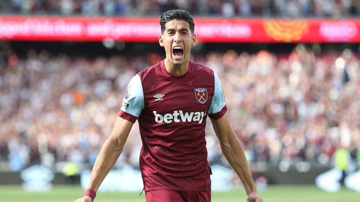 Nayef Aguerd, sous le maillot de West Ham.