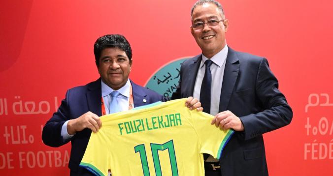 لقاء خاص لفوزي لقجع مع رئيس الاتحاد البرازيلي لهذا السبب